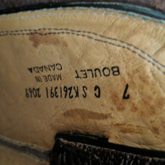 BOULET #2069 hand tooled brown leather square toe cowgirl western boots sz 7 EUC - Picture 14 of 16